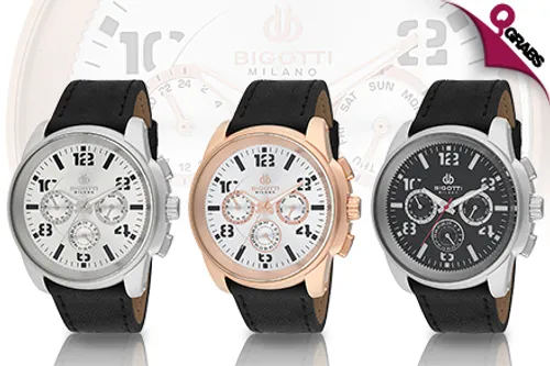 For QR299 Be Fashionably On Time with Men’s Bigotti Milano Watches - Choose from 10 Gentleman-ly Styles! (QR999 Value)